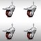 Service Caster 3.5 Inch SS Maroon Poly 3/8 Inch Threaded Stem Caster Set Total Lock Brake SCC SCC-SSTSTTL20S3514-PPUB-MRN-381615-4 - alternate 1